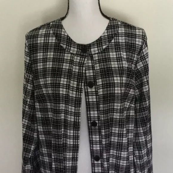 HAYMAKER Black/White Plaid Lightweight jacket Sz L - Picture 1 of 8